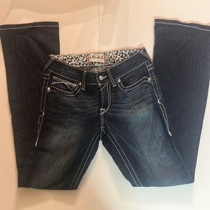 Ariat R.E.A.L. Mid Rise Stretch Entwined Boot Cut Jean size 28